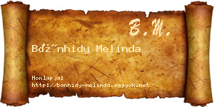 Bánhidy Melinda névjegykártya